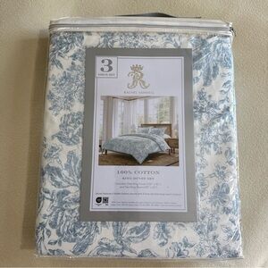 Rachel Ashwell Floral Blue and White Duvet Cover Set